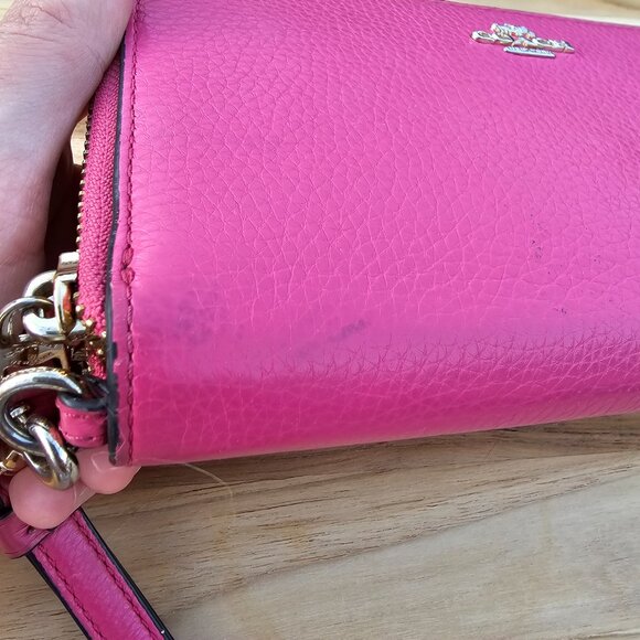 COACH Pink Zip Around Wallet Wristlet Clutch, Pre-owned - Picture 14 of 15